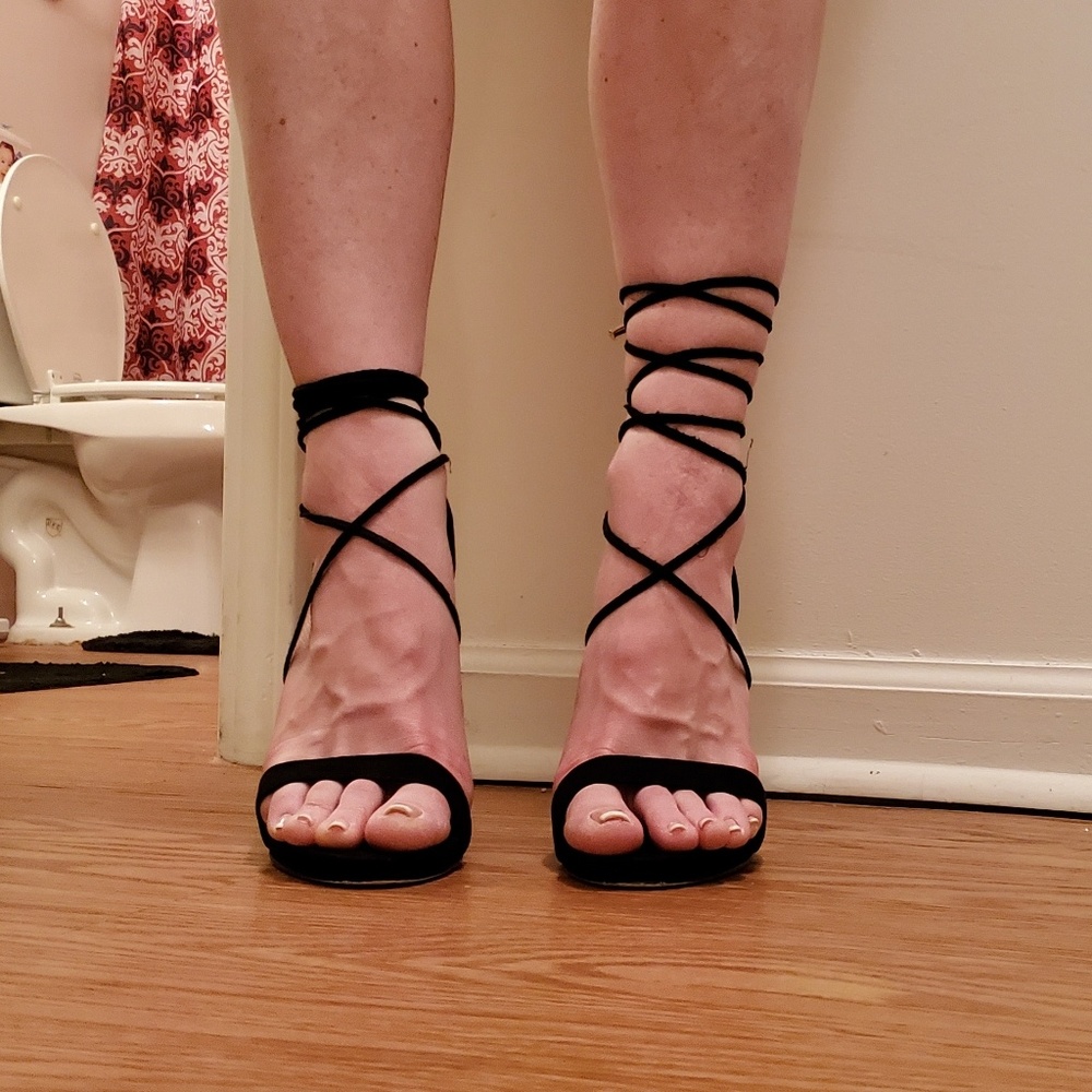 Black tie up stiletto